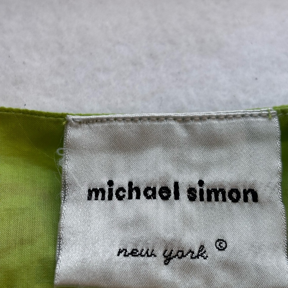 Michael Simon XL Lime Embroidered Chameleon Top NWT - Picture 3 of 15